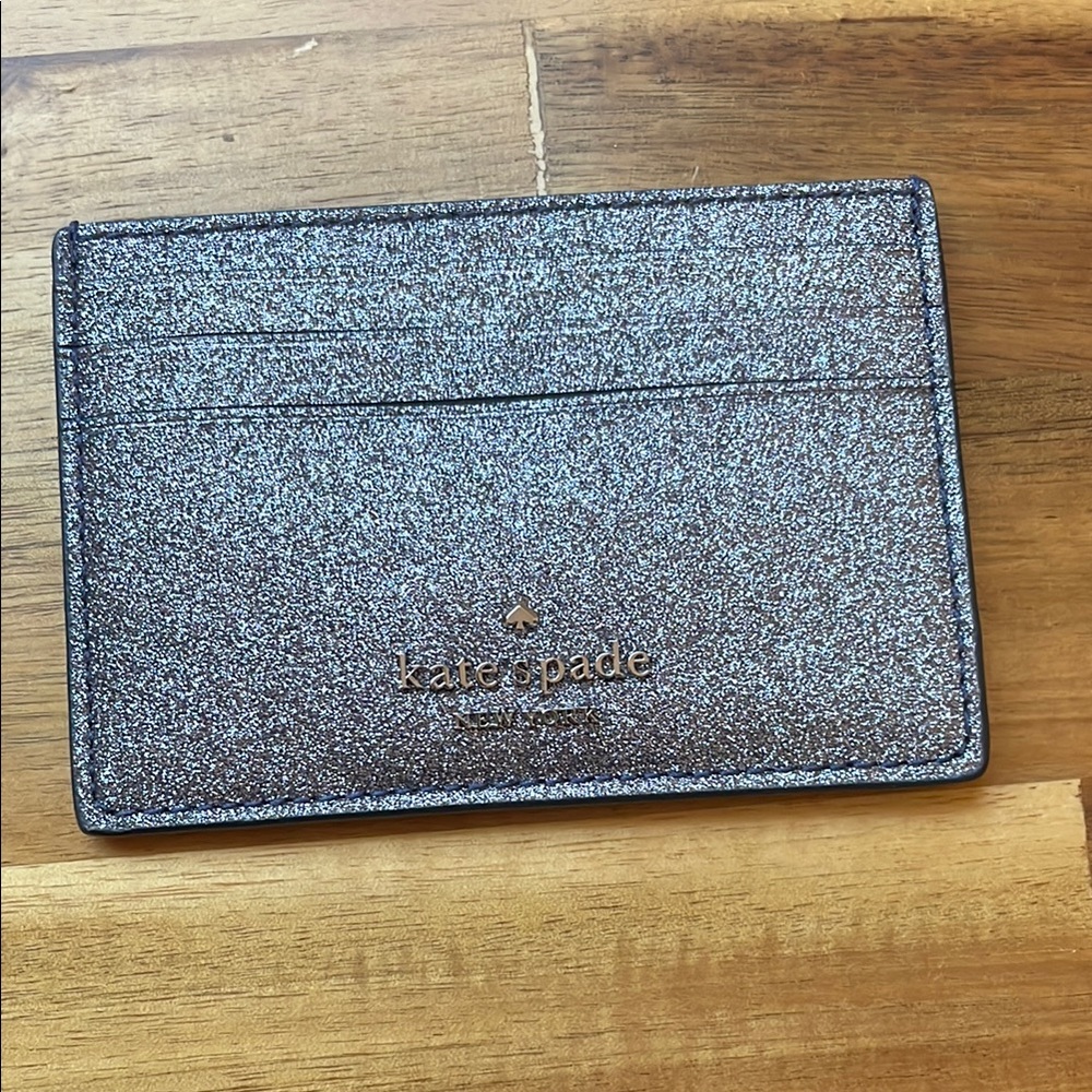 Kate Spade Silver Glitter Card Case